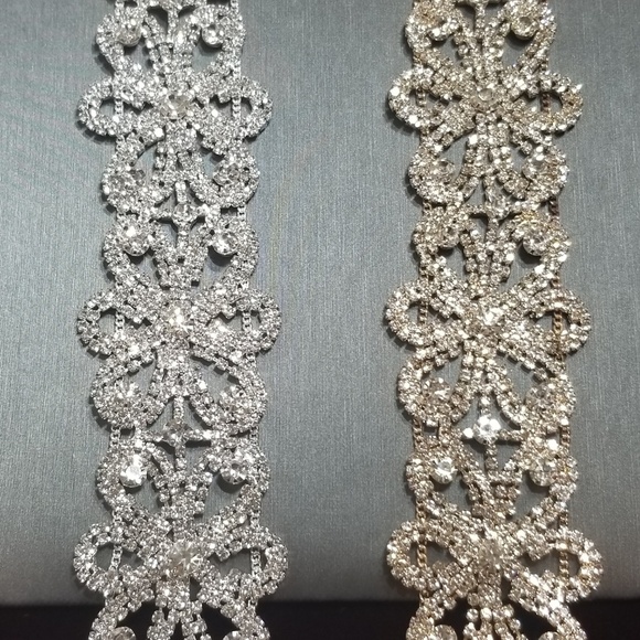 Silver Plated Rhinestone Statement Choker - Picture 6 of 8